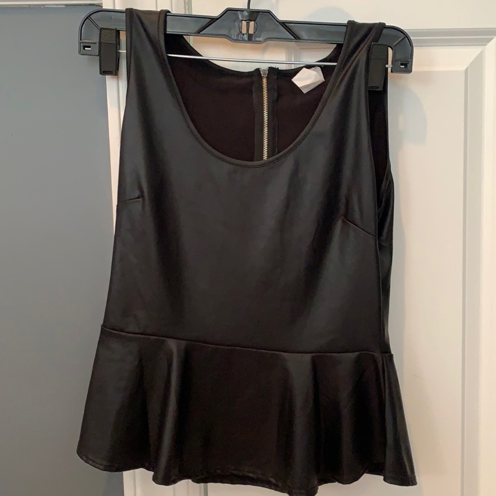 Black peplum top sz med runs small more like petite size